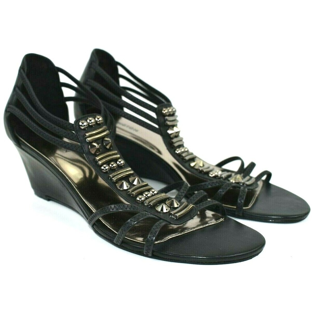 Covington Millie Women's Black Steampunk Strappy Open Toe Sandals‎ Size 10 M